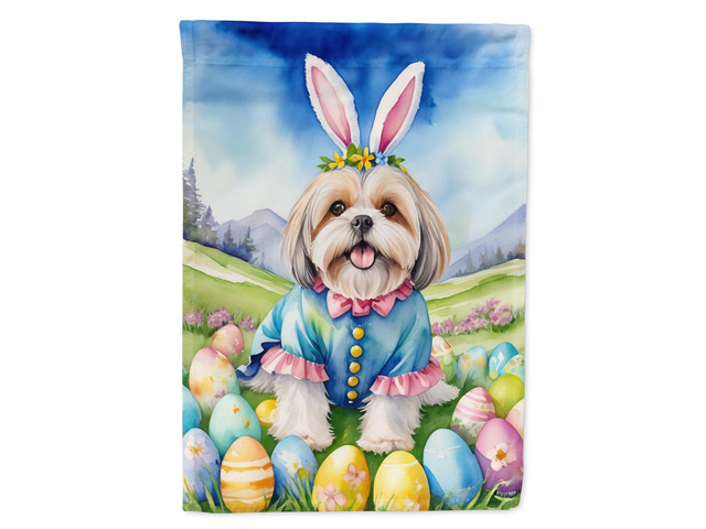 Caroline's Treasures DAC5107GF Lhasa Apso Easter Egg Hunt Garden Flag Mailbox Flag Decorative Yard Flag Banner Outside Patio Artwork Yard Flower...