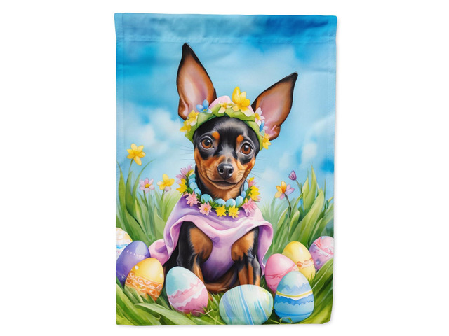 Caroline's Treasures DAC5117GF Miniature Pinscher Easter Egg Hunt Garden Flag Mailbox Flag Decorative Yard Flag Banner Outside Patio Artwork Yard...