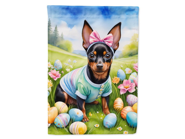 Caroline's Treasures DAC5118GF Miniature Pinscher Easter Egg Hunt Garden Flag Mailbox Flag Decorative Yard Flag Banner Outside Patio Artwork Yard...