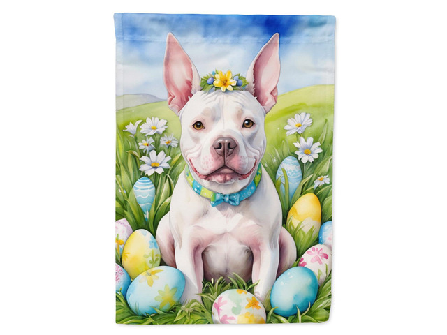 Caroline's Treasures DAC5133GF Pit Bull Terrier Easter Egg Hunt Garden Flag Mailbox Flag Decorative Yard Flag Banner Outside Patio Artwork Yard...