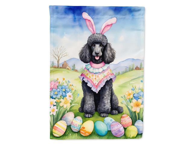 Caroline's Treasures DAC5138GF Black Poodle Easter Egg Hunt Garden Flag Mailbox Flag Decorative Yard Flag Banner Outside Patio Artwork Yard Flower...
