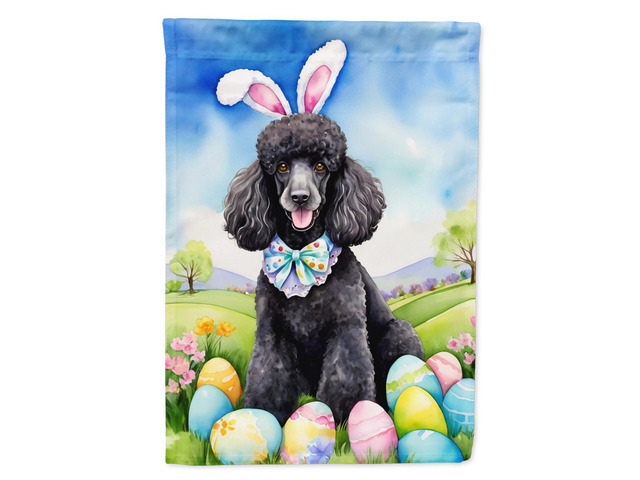 Caroline's Treasures DAC5139GF Black Poodle Easter Egg Hunt Garden Flag Mailbox Flag Decorative Yard Flag Banner Outside Patio Artwork Yard Flower...