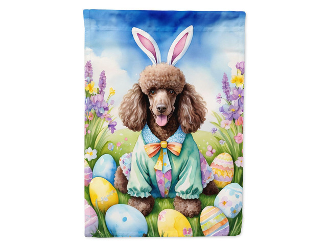 Caroline's Treasures DAC5141GF Chocolate Poodle Easter Egg Hunt Garden Flag Mailbox Flag Decorative Yard Flag Banner Outside Patio Artwork Yard...