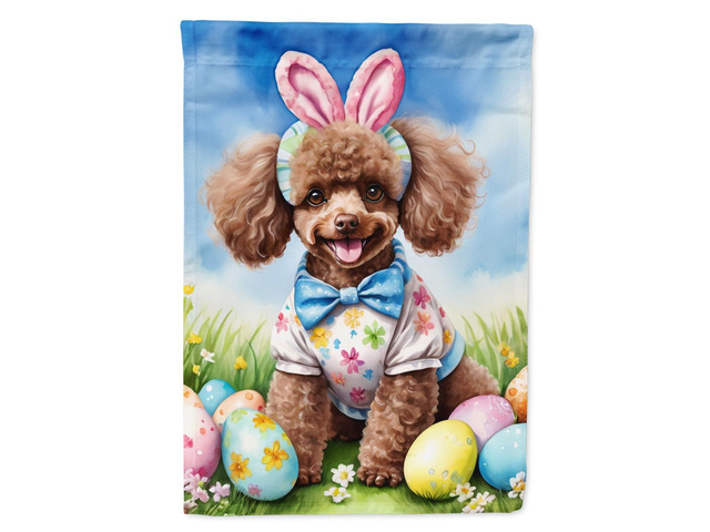 Caroline's Treasures DAC5143GF Chocolate Poodle Easter Egg Hunt Garden Flag Mailbox Flag Decorative Yard Flag Banner Outside Patio Artwork Yard...