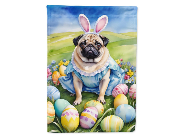 Caroline's Treasures DAC5153GF Pug Easter Egg Hunt Garden Flag Mailbox Flag Decorative Yard Flag Banner Outside Patio Artwork Yard Flower Beds,...