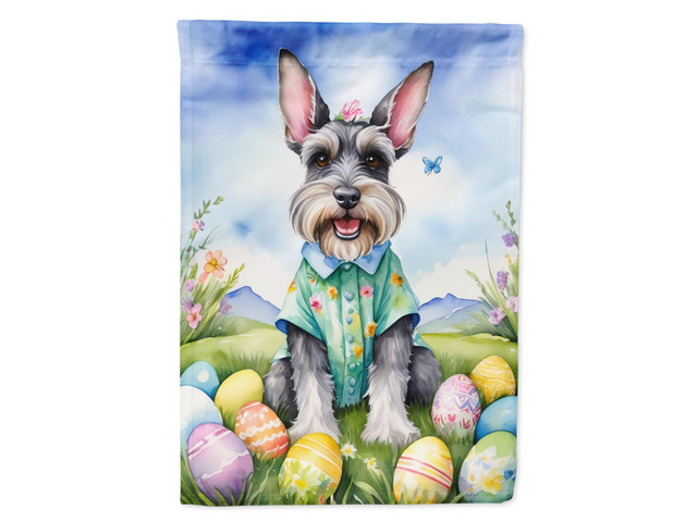 Caroline's Treasures DAC5168GF Schnauzer Easter Egg Hunt Garden Flag Mailbox Flag Decorative Yard Flag Banner Outside Patio Artwork Yard Flower...