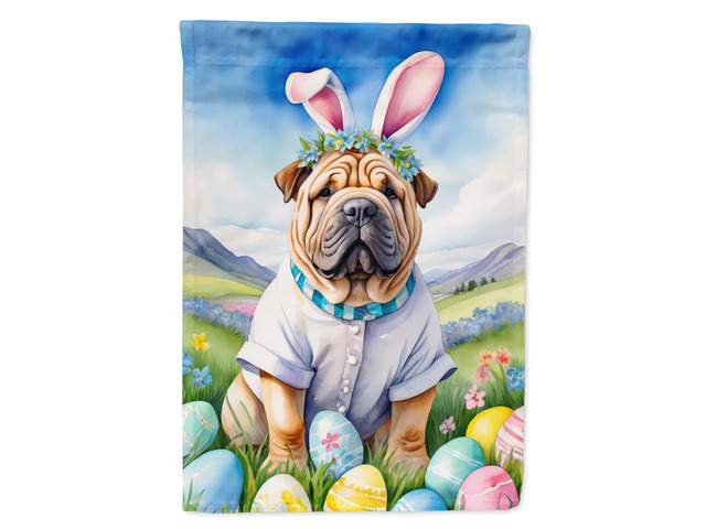 Caroline's Treasures DAC5175GF Shar Pei Easter Egg Hunt Garden Flag Mailbox Flag Decorative Yard Flag Banner Outside Patio Artwork Yard Flower...