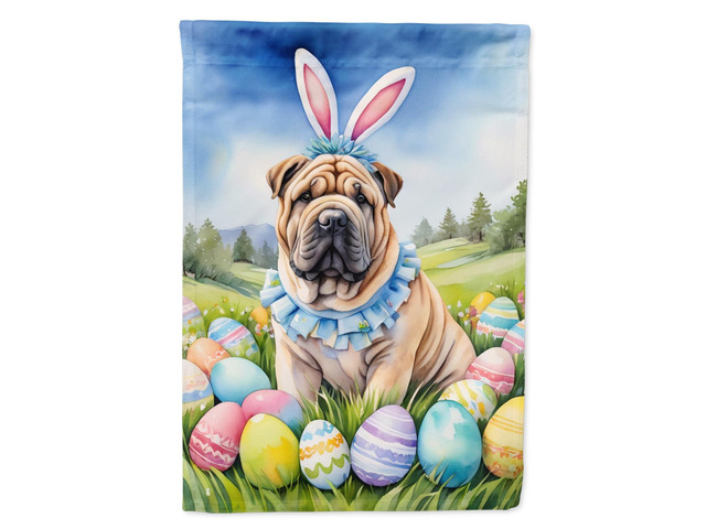 Caroline's Treasures DAC5176GF Shar Pei Easter Egg Hunt Garden Flag Mailbox Flag Decorative Yard Flag Banner Outside Patio Artwork Yard Flower...
