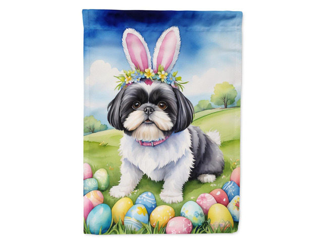 Caroline's Treasures DAC5181GF Shih Tzu Easter Egg Hunt Garden Flag Mailbox Flag Decorative Yard Flag Banner Outside Patio Artwork Yard Flower...