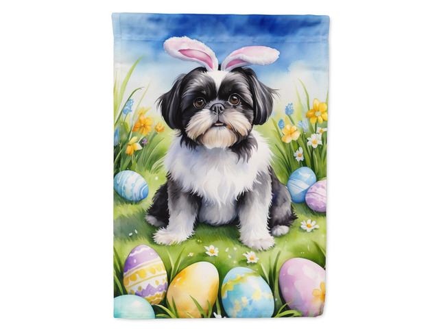 Caroline's Treasures DAC5180GF Shih Tzu Easter Egg Hunt Garden Flag Mailbox Flag Decorative Yard Flag Banner Outside Patio Artwork Yard Flower...
