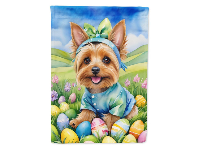 Caroline's Treasures DAC5185GF Silky Terrier Easter Egg Hunt Garden Flag Mailbox Flag Decorative Yard Flag Banner Outside Patio Artwork Yard Flower...