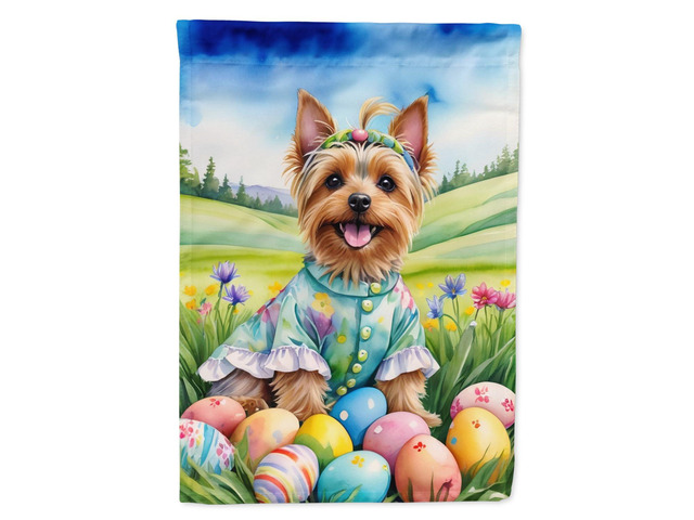 Caroline's Treasures DAC5187GF Silky Terrier Easter Egg Hunt Garden Flag Mailbox Flag Decorative Yard Flag Banner Outside Patio Artwork Yard Flower...