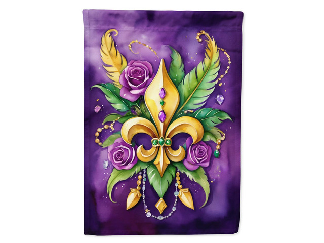 Caroline's Treasures DAC5224CHF Fleur de lis Mardi Gras House Flag Large Porch Sleeve Pole Decorative Outside Yard Banner Artwork Wall Hanging,...