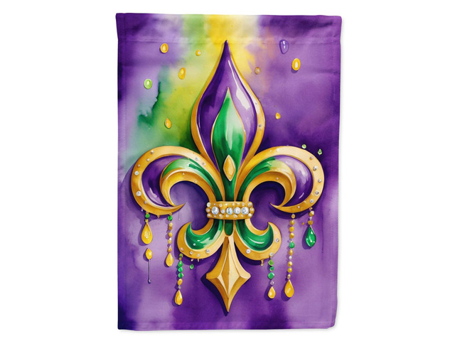 Caroline's Treasures DAC5229CHF Fleur de lis Mardi Gras House Flag Large Porch Sleeve Pole Decorative Outside Yard Banner Artwork Wall Hanging,...