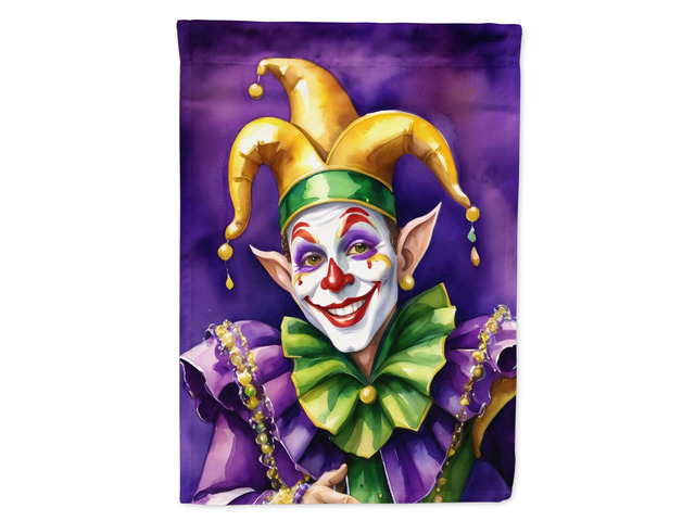 Caroline's Treasures DAC5233GF Jester Mardi Gras Garden Flag Mailbox Flag Decorative Yard Flag Banner Outside Patio Artwork Yard Flower Beds,...
