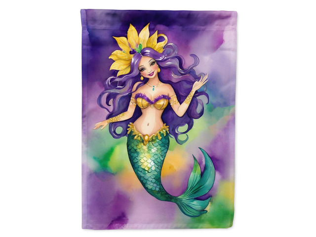 Caroline's Treasures DAC5242CHF Mermaid Mardi Gras House Flag Large Porch Sleeve Pole Decorative Outside Yard Banner Artwork Wall Hanging,...
