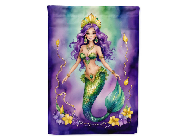 Caroline's Treasures DAC5243CHF Mermaid Mardi Gras House Flag Large Porch Sleeve Pole Decorative Outside Yard Banner Artwork Wall Hanging,...