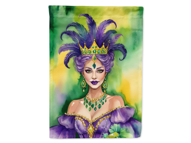 Caroline's Treasures DAC5245GF Queen of Mardi Gras Garden Flag Mailbox Flag Decorative Yard Flag Banner Outside Patio Artwork Yard Flower Beds,...