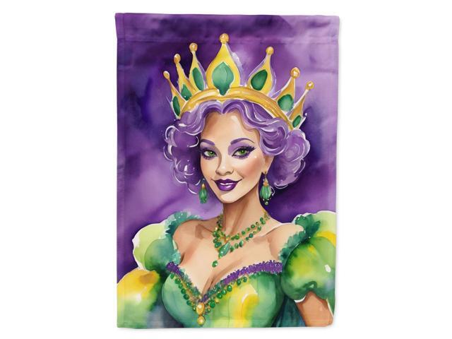 Caroline's Treasures DAC5246CHF Queen of Mardi Gras House Flag Large Porch Sleeve Pole Decorative Outside Yard Banner Artwork Wall Hanging,...