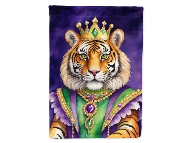 Caroline's Treasures DAC5248GF Tiger The King of Mardi Gras Garden Flag Mailbox Flag Decorative Yard Flag Banner Outside Patio Artwork Yard Flower...