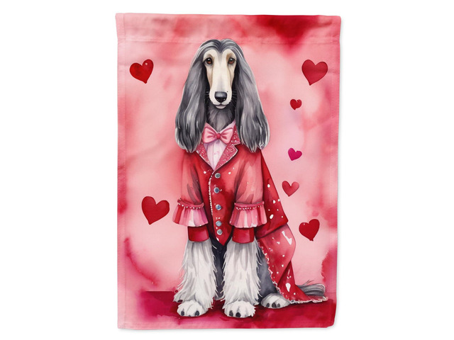 Caroline's Treasures DAC5253CHF Afghan Hound My Valentine House Flag Large Porch Sleeve Pole Decorative Outside Yard Banner Artwork Wall Hanging,...