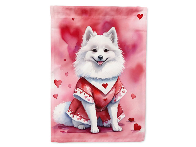 Caroline's Treasures DAC5263GF American Eskimo My Valentine Garden Flag Mailbox Flag Decorative Yard Flag Banner Outside Patio Artwork Yard Flower...
