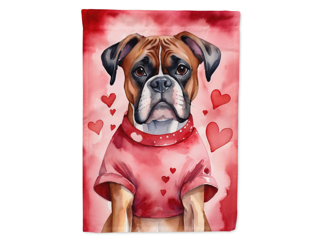 Caroline's Treasures DAC5298GF Boxer My Valentine Garden Flag Mailbox Flag Decorative Yard Flag Banner Outside Patio Artwork Yard Flower Beds,...