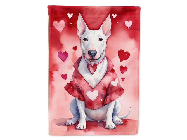 Caroline's Treasures DAC5303GF Bull Terrier My Valentine Garden Flag Mailbox Flag Decorative Yard Flag Banner Outside Patio Artwork Yard Flower...