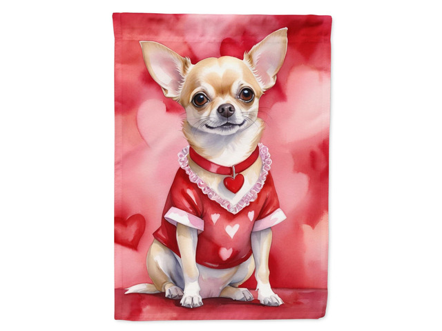 Caroline's Treasures DAC5315GF Chihuahua My Valentine Garden Flag Mailbox Flag Decorative Yard Flag Banner Outside Patio Artwork Yard Flower Beds,...