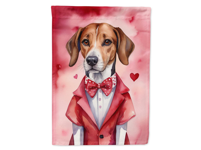 Caroline's Treasures DAC5337CHF English Foxhound My Valentine House Flag Large Porch Sleeve Pole Decorative Outside Yard Banner Artwork Wall...