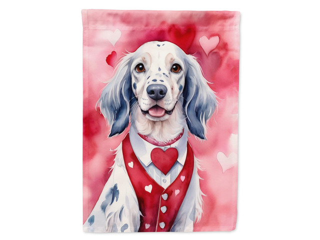 Caroline's Treasures DAC5338GF English Setter My Valentine Garden Flag Mailbox Flag Decorative Yard Flag Banner Outside Patio Artwork Yard Flower...
