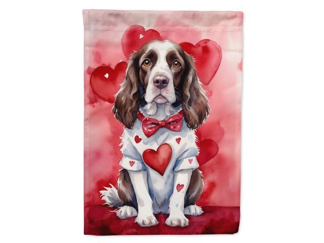 Caroline's Treasures DAC5339GF English Springer Spaniel My Valentine Garden Flag Mailbox Flag Decorative Yard Flag Banner Outside Patio Artwork...