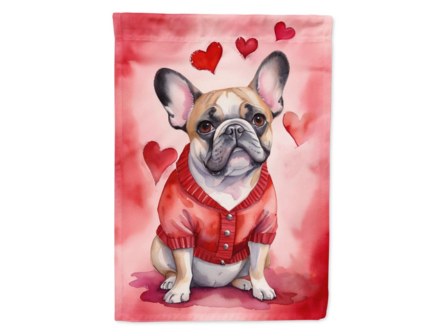 Caroline's Treasures DAC5343GF French Bulldog My Valentine Garden Flag Mailbox Flag Decorative Yard Flag Banner Outside Patio Artwork Yard Flower...