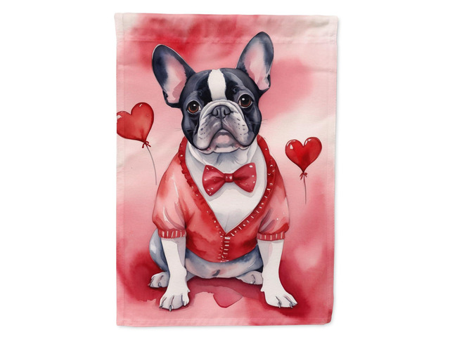Caroline's Treasures DAC5344GF French Bulldog My Valentine Garden Flag Mailbox Flag Decorative Yard Flag Banner Outside Patio Artwork Yard Flower...