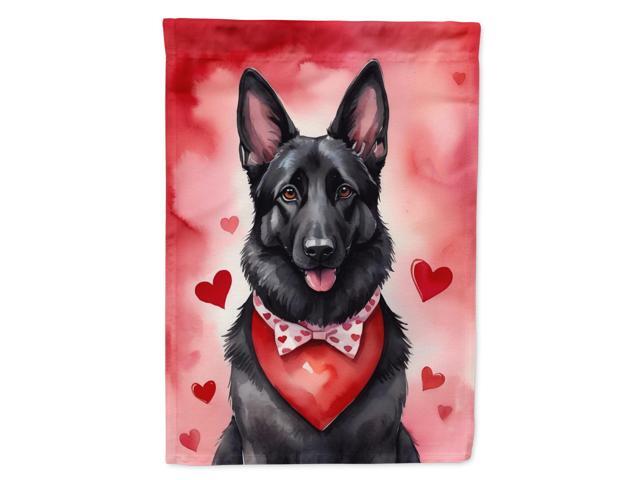 Caroline's Treasures DAC5345GF Black German Shepherd My Valentine Garden Flag Mailbox Flag Decorative Yard Flag Banner Outside Patio Artwork Yard...