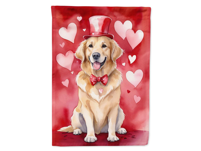 Caroline's Treasures DAC5352GF Golden Retriever My Valentine Garden Flag Mailbox Flag Decorative Yard Flag Banner Outside Patio Artwork Yard Flower...