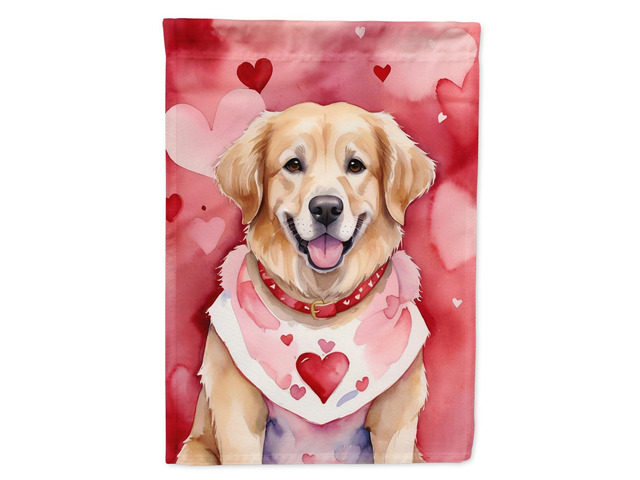 Caroline's Treasures DAC5353GF Golden Retriever My Valentine Garden Flag Mailbox Flag Decorative Yard Flag Banner Outside Patio Artwork Yard Flower...