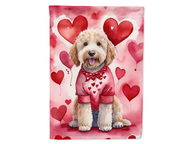 Caroline's Treasures DAC5354GF Goldendoodle My Valentine Garden Flag Mailbox Flag Decorative Yard Flag Banner Outside Patio Artwork Yard Flower...