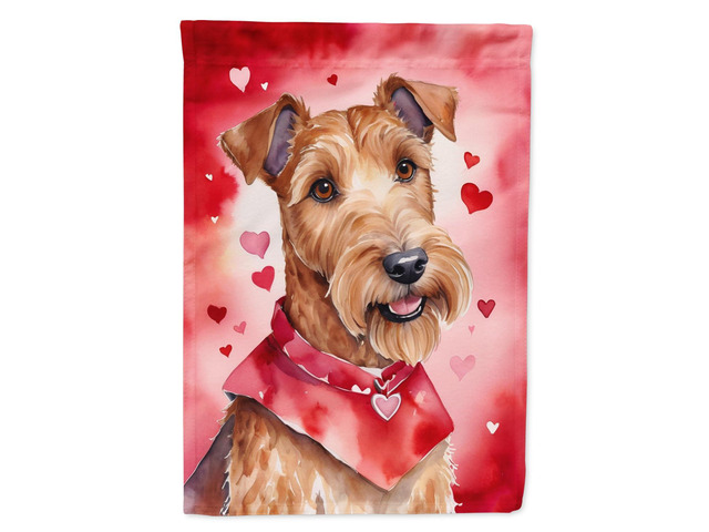 Caroline's Treasures DAC5364CHF Irish Terrier My Valentine House Flag Large Porch Sleeve Pole Decorative Outside Yard Banner Artwork Wall Hanging,...