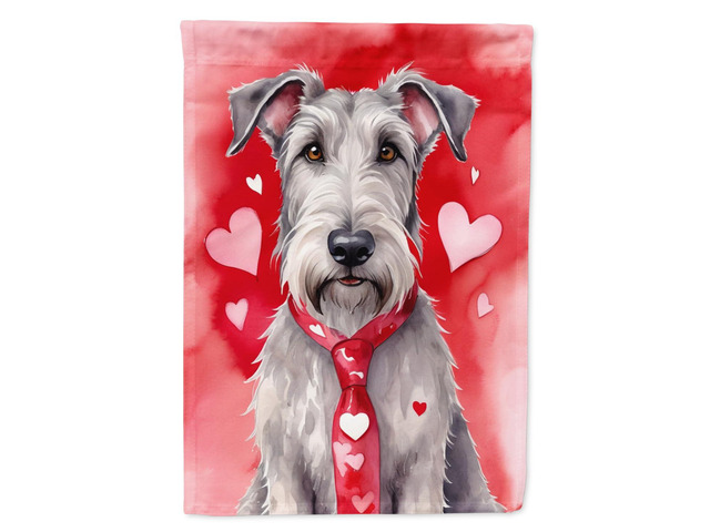 Caroline's Treasures DAC5365CHF Irish Wolfhound My Valentine House Flag Large Porch Sleeve Pole Decorative Outside Yard Banner Artwork Wall...