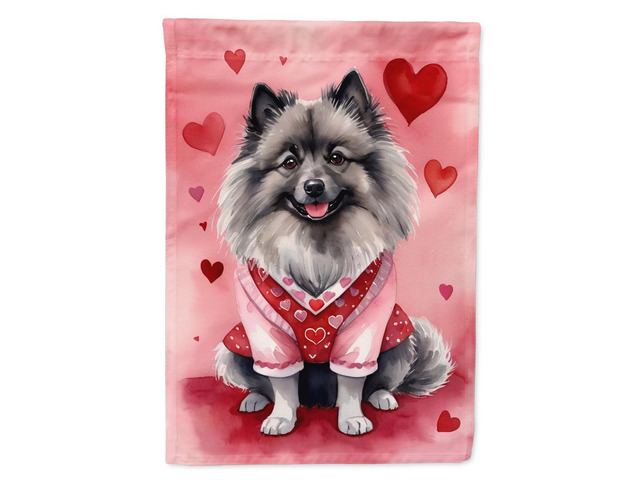 Caroline's Treasures DAC5371GF Keeshond My Valentine Garden Flag Mailbox Flag Decorative Yard Flag Banner Outside Patio Artwork Yard Flower Beds,...