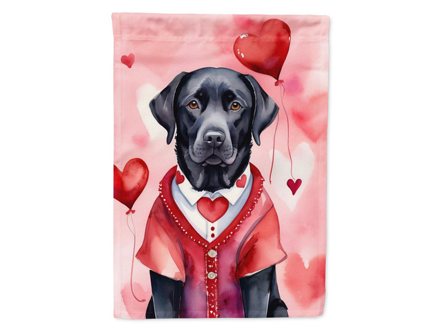 Caroline's Treasures DAC5375GF Black Labrador Retriever My Valentine Garden Flag Mailbox Flag Decorative Yard Flag Banner Outside Patio Artwork...