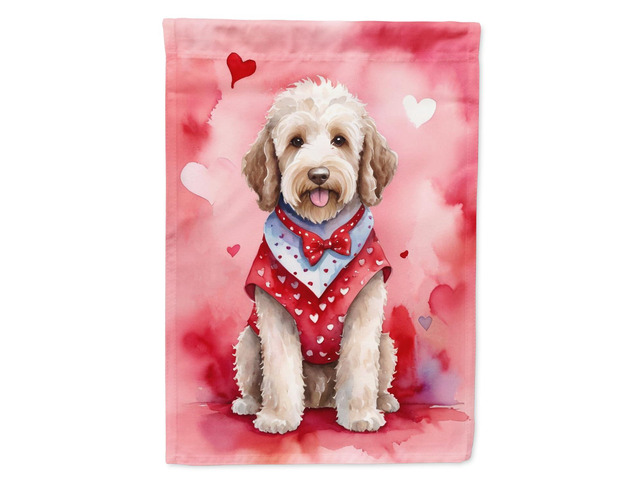 Caroline's Treasures DAC5381GF Labradoodle My Valentine Garden Flag Mailbox Flag Decorative Yard Flag Banner Outside Patio Artwork Yard Flower...
