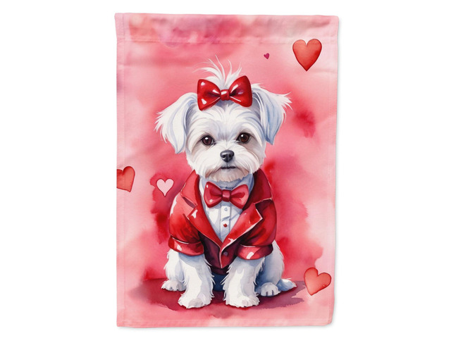 Caroline's Treasures DAC5387GF Maltese My Valentine Garden Flag Mailbox Flag Decorative Yard Flag Banner Outside Patio Artwork Yard Flower Beds,...