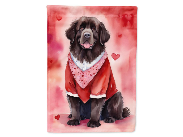 Caroline's Treasures DAC5395GF Newfoundland My Valentine Garden Flag Mailbox Flag Decorative Yard Flag Banner Outside Patio Artwork Yard Flower...