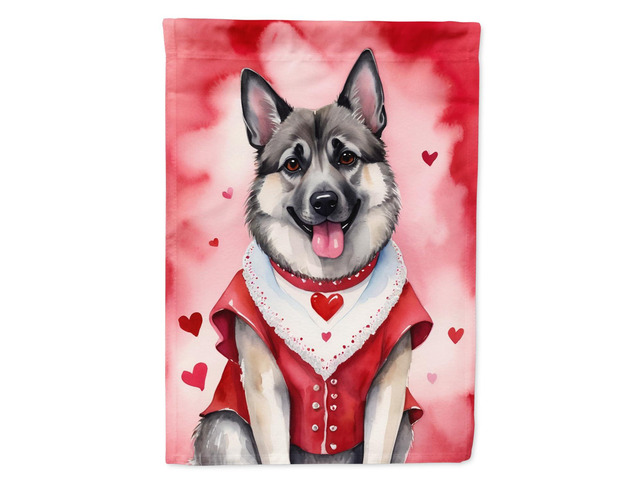 Caroline's Treasures DAC5397GF Norwegian Elkhound My Valentine Garden Flag Mailbox Flag Decorative Yard Flag Banner Outside Patio Artwork Yard...