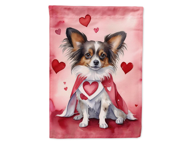 Caroline's Treasures DAC5403GF Papillon My Valentine Garden Flag Mailbox Flag Decorative Yard Flag Banner Outside Patio Artwork Yard Flower Beds,...