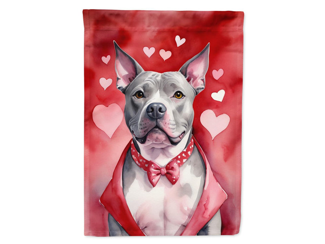 Caroline's Treasures DAC5409GF Pit Bull Terrier My Valentine Garden Flag Mailbox Flag Decorative Yard Flag Banner Outside Patio Artwork Yard Flower...