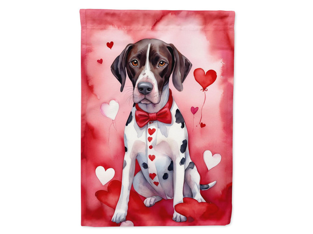 Caroline's Treasures DAC5411GF Pointer My Valentine Garden Flag Mailbox Flag Decorative Yard Flag Banner Outside Patio Artwork Yard Flower Beds,...