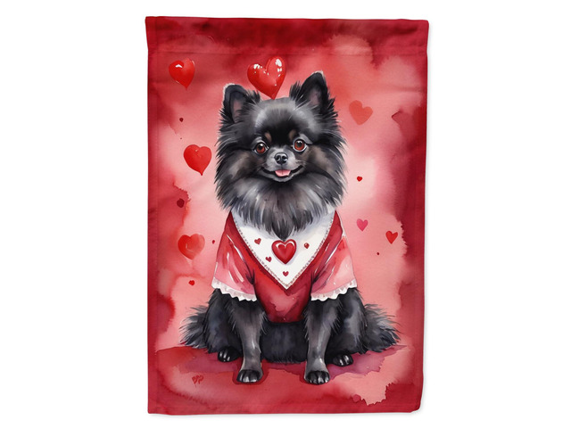 Caroline's Treasures DAC5412GF Pomeranian My Valentine Garden Flag Mailbox Flag Decorative Yard Flag Banner Outside Patio Artwork Yard Flower Beds,...